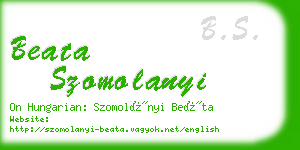 beata szomolanyi business card